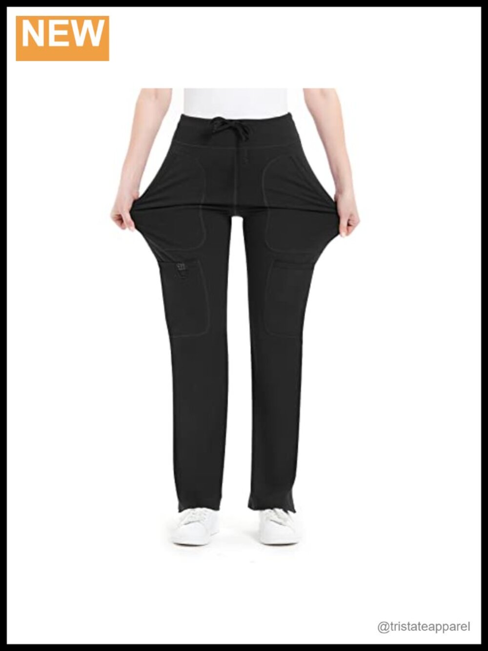 QBK Yoga Scrub Pants Women Mid Rise Flare Leg Cargo Scrub Pant